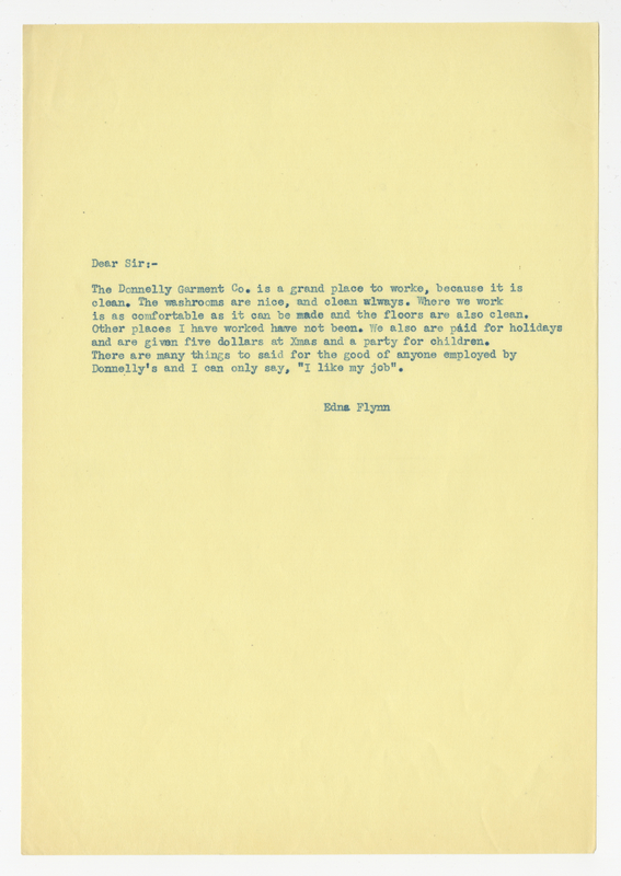 Edna Flynn, Letter