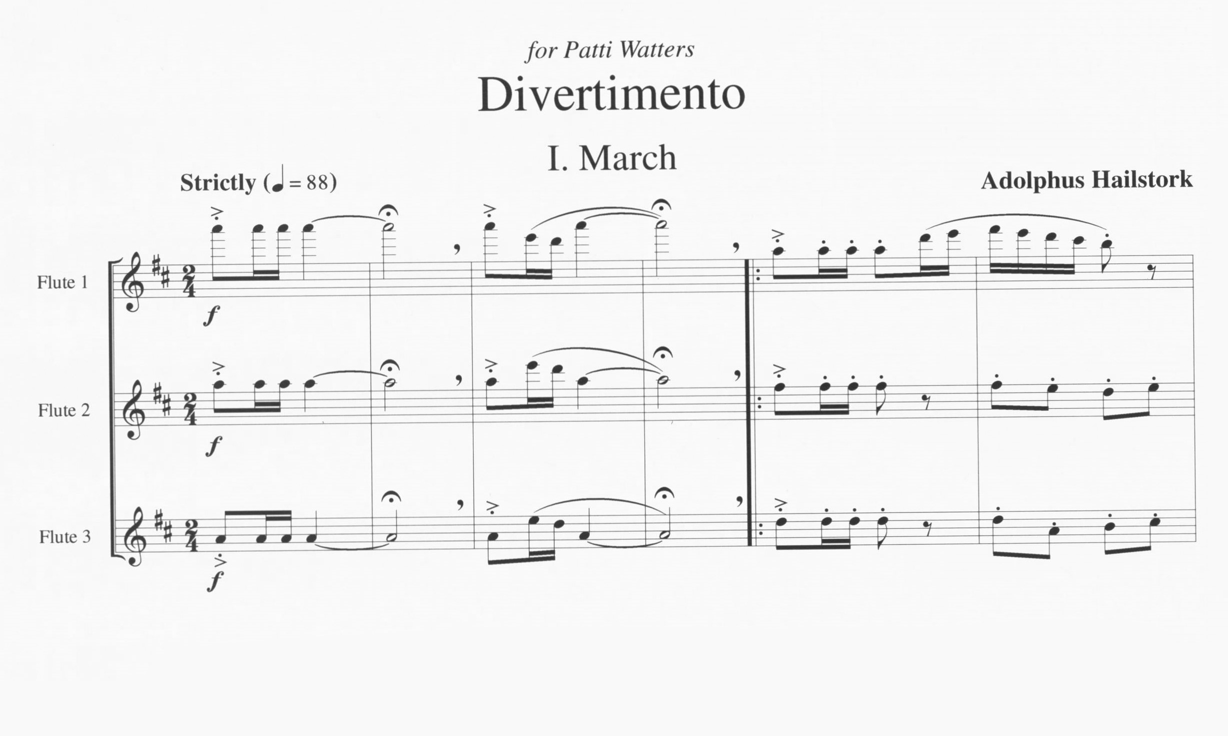 Divertimento for Flute Trio - Adolphus Hailstork