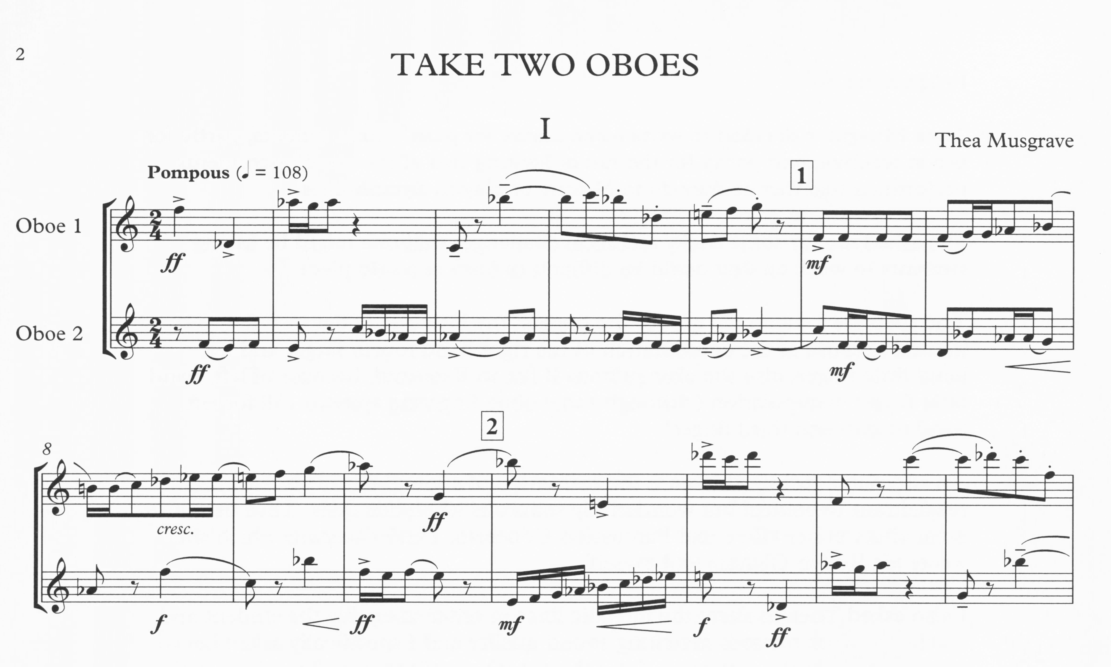 Take Two Oboes - Thea Musgrave