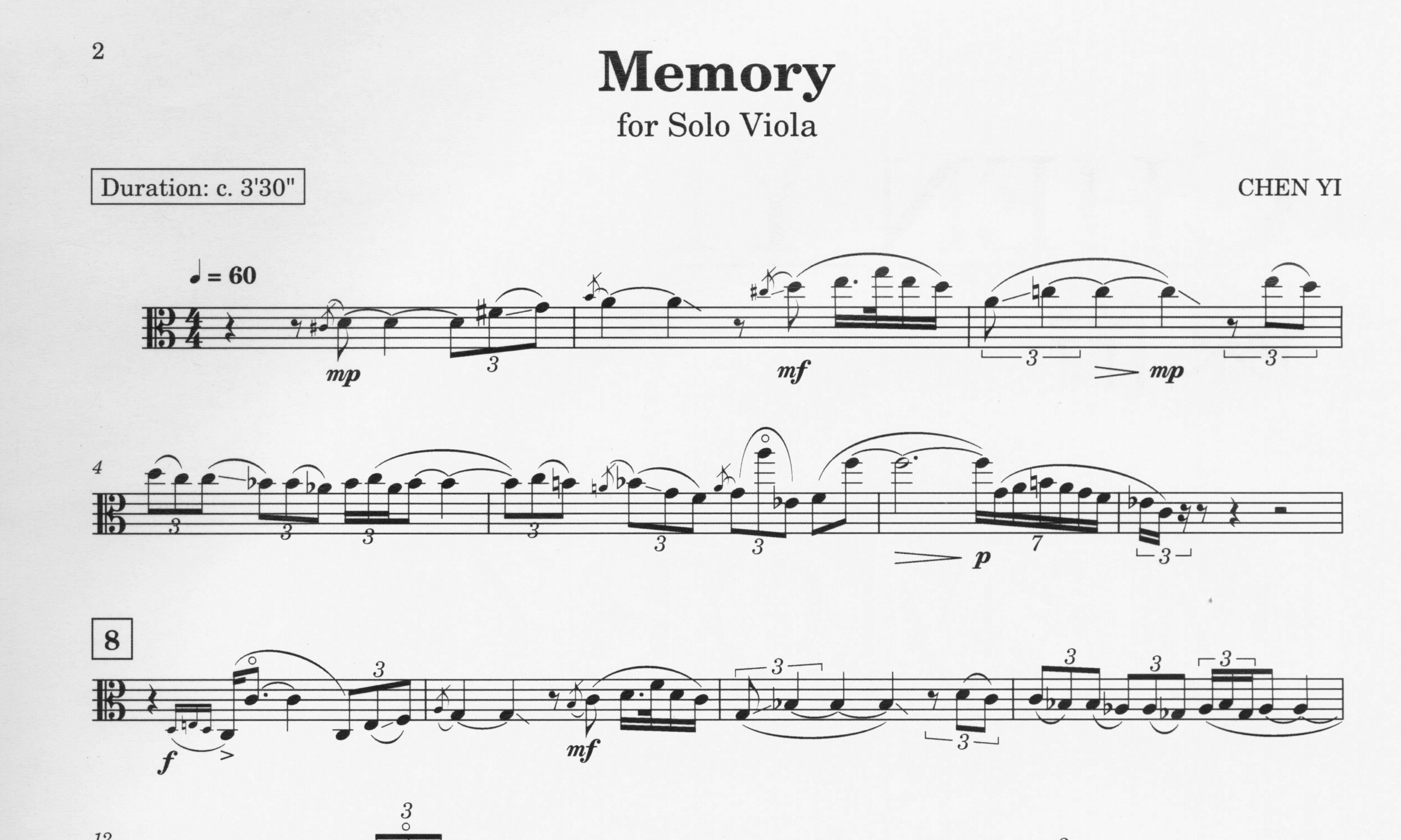 Memory: for Viola - Chen Yi