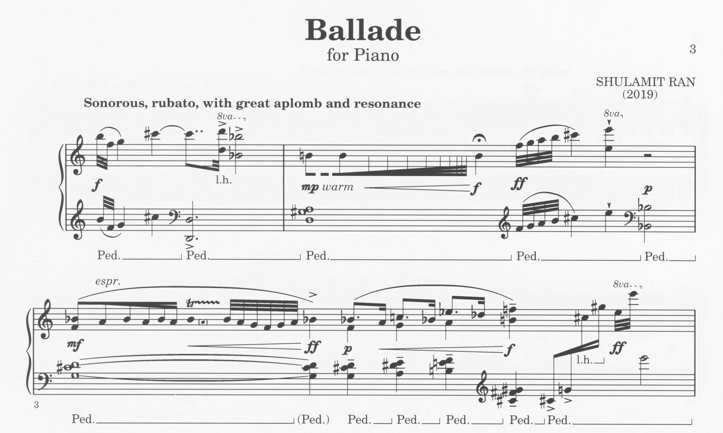 Ballade - Shulamit Ran