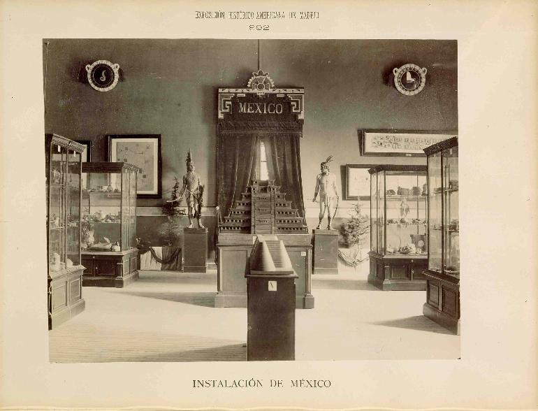 Part of Mexicos installation at the 1892 Madrid Exposition