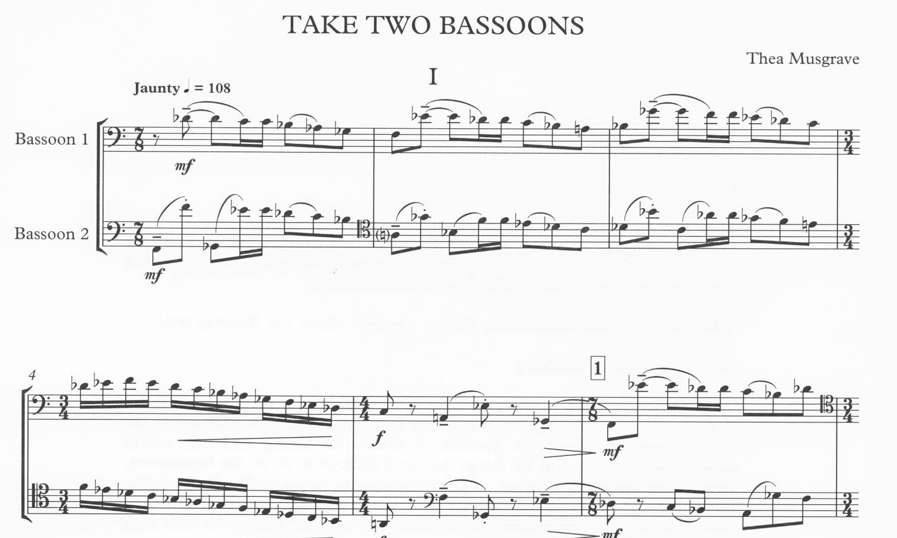 Take Two Bassoons - Thea Musgrave