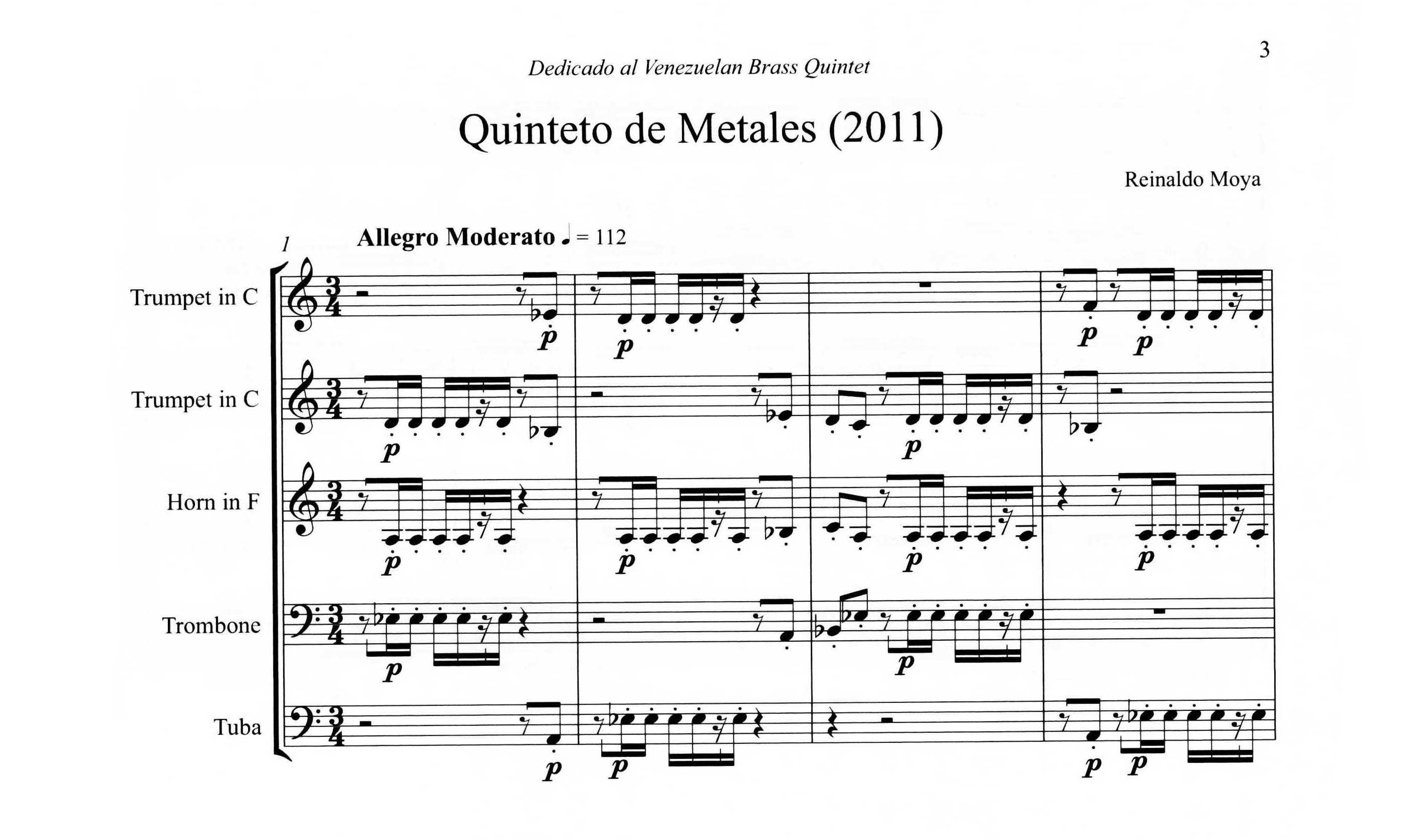 Moya, Reinaldo - Quinteto de Metales