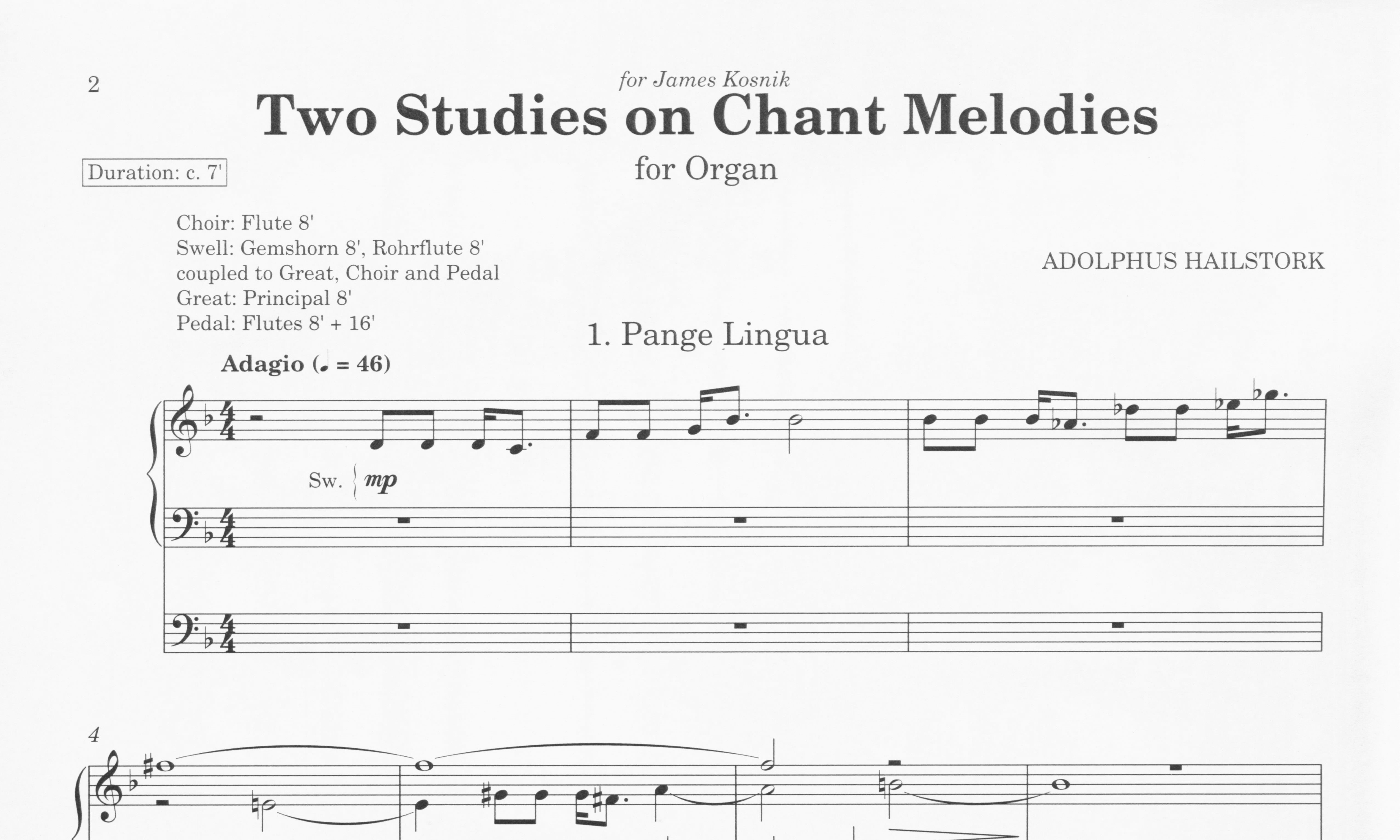 Two Studies on Chant Melodies - Adolphus Hailstork