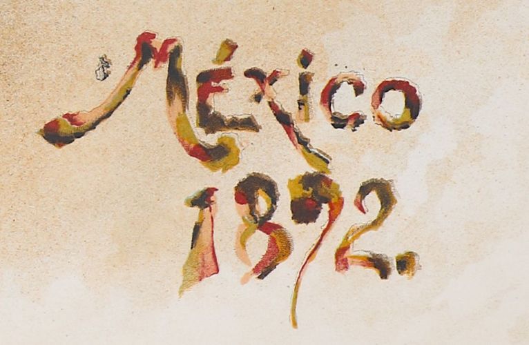 Lithographic print of "Mexico 1892" from the table of contents of Antigüedades Mexicanas: Láminas.