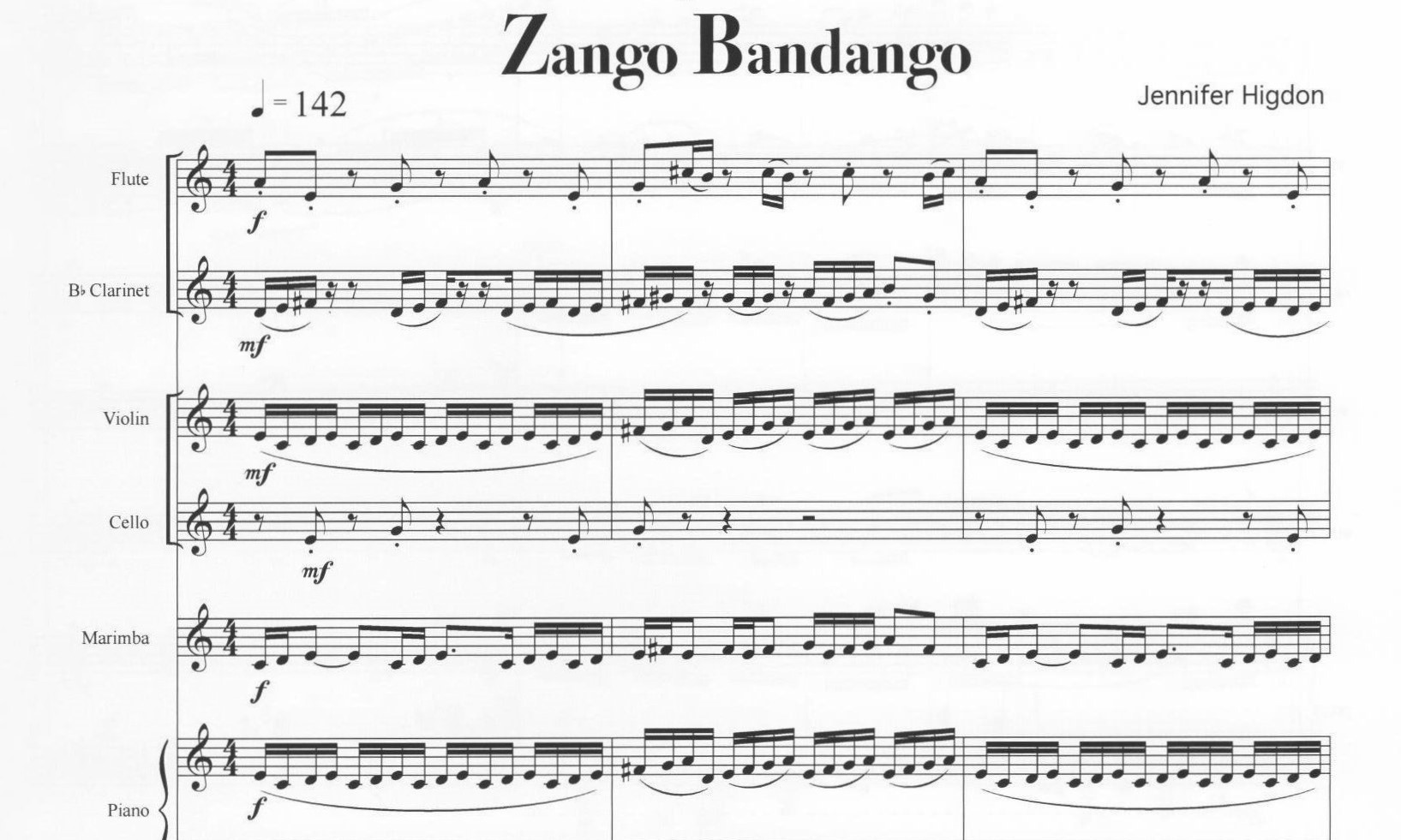 Zango Bandango - Jennifer Higdon