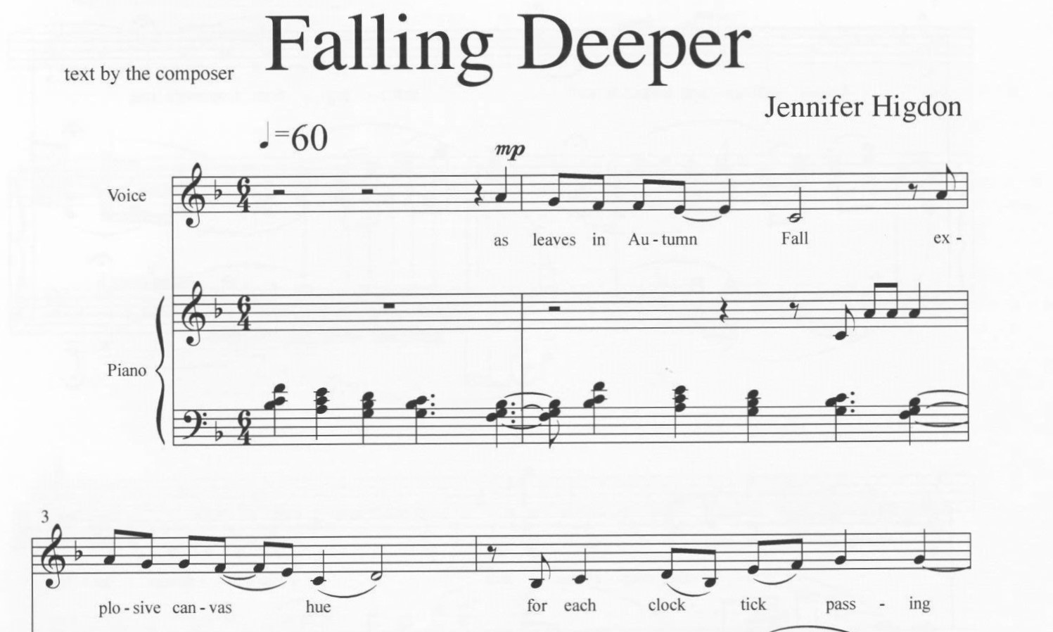 Falling Deeper - Jennifer Higdon