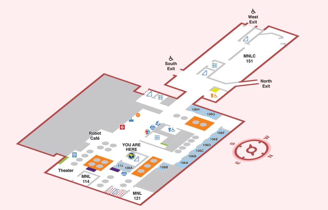 First floor floor plan of Miller Nichols Library