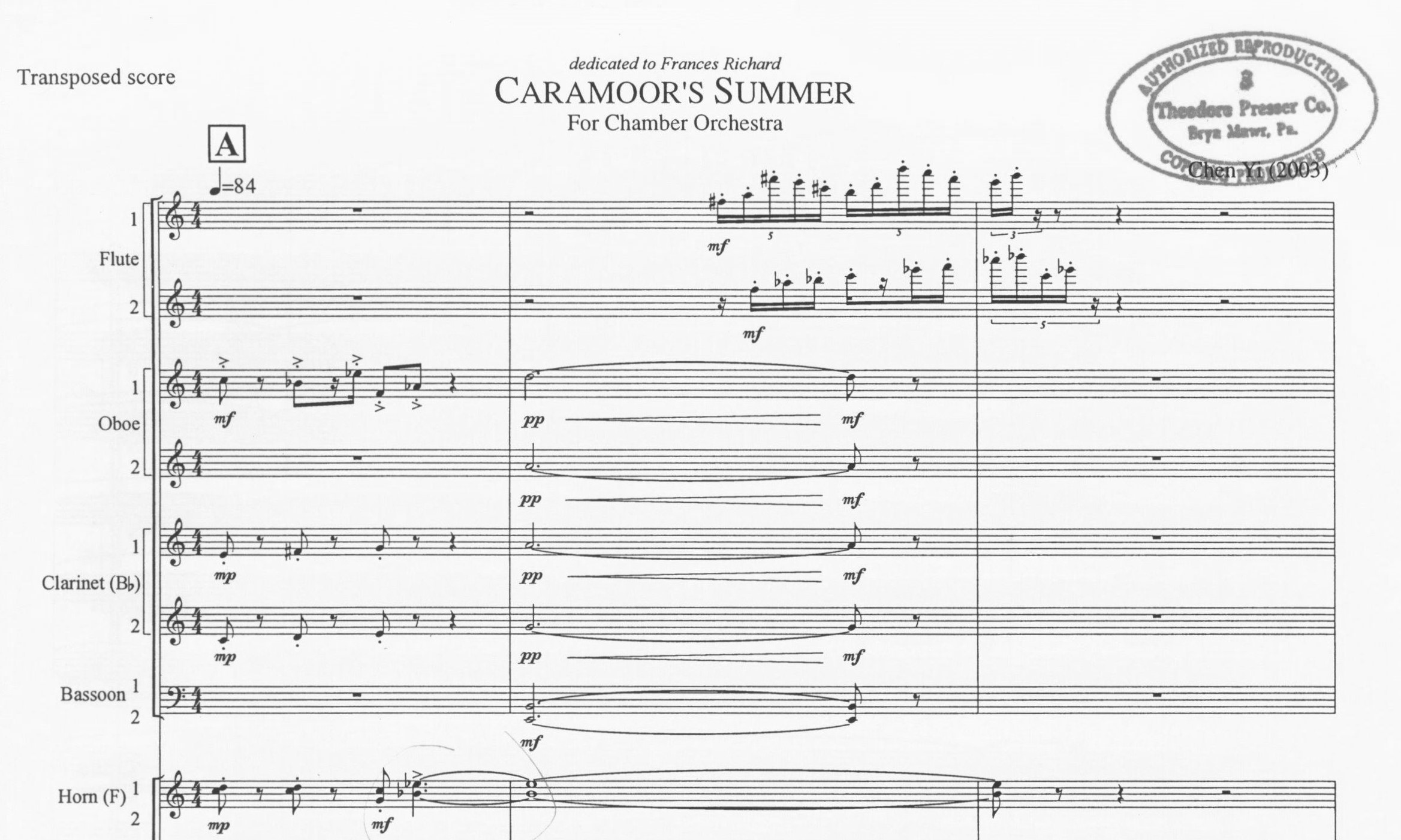 Caramoor's Summer - Chen Yi