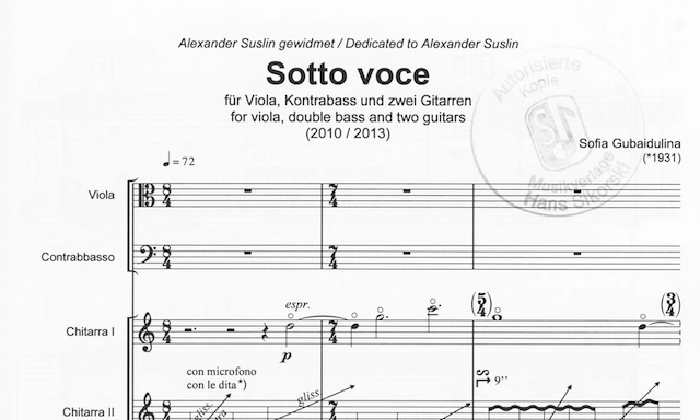 Sotto Voce - Sofia Gubaidulina