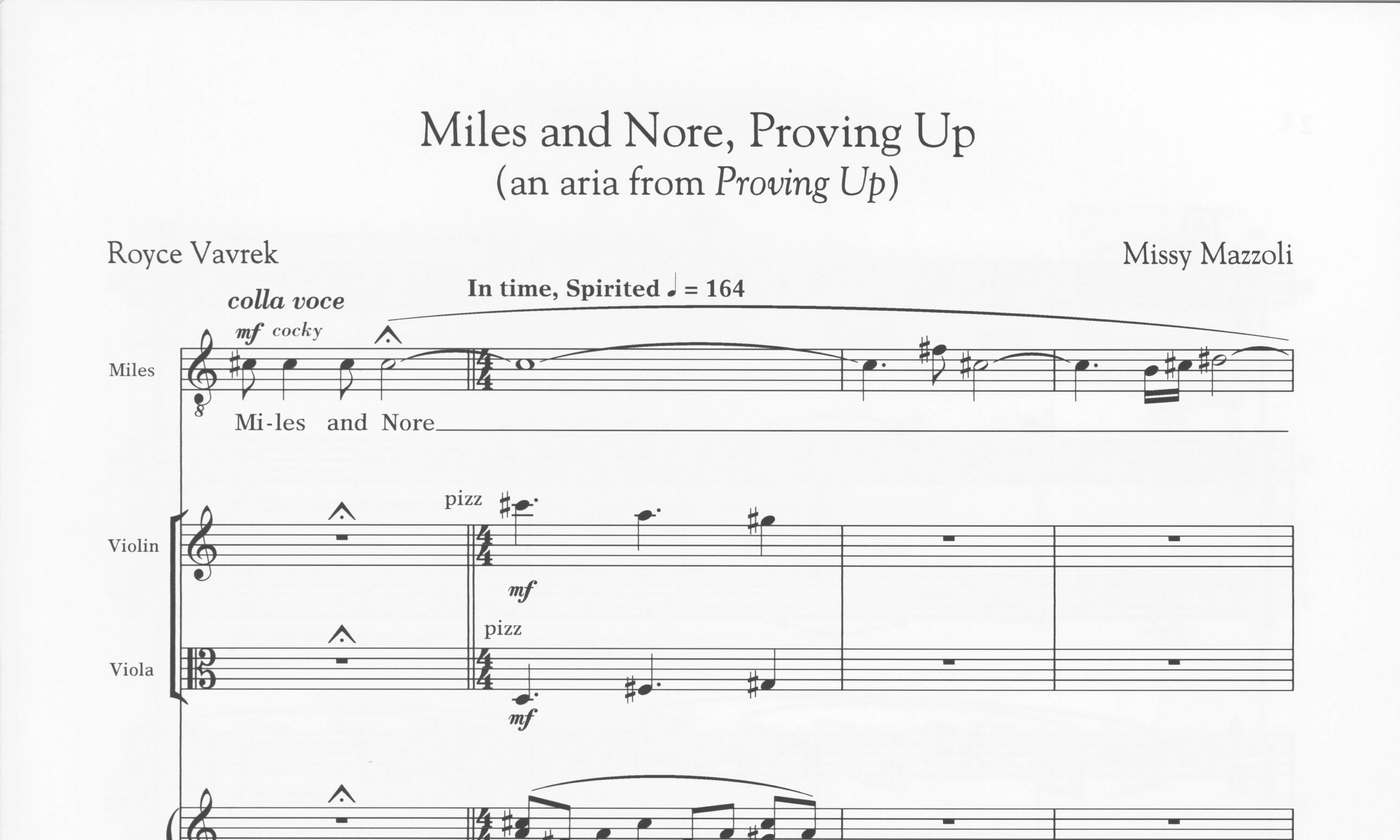 Miles and Nore, Proving up - Missy Mazzoli