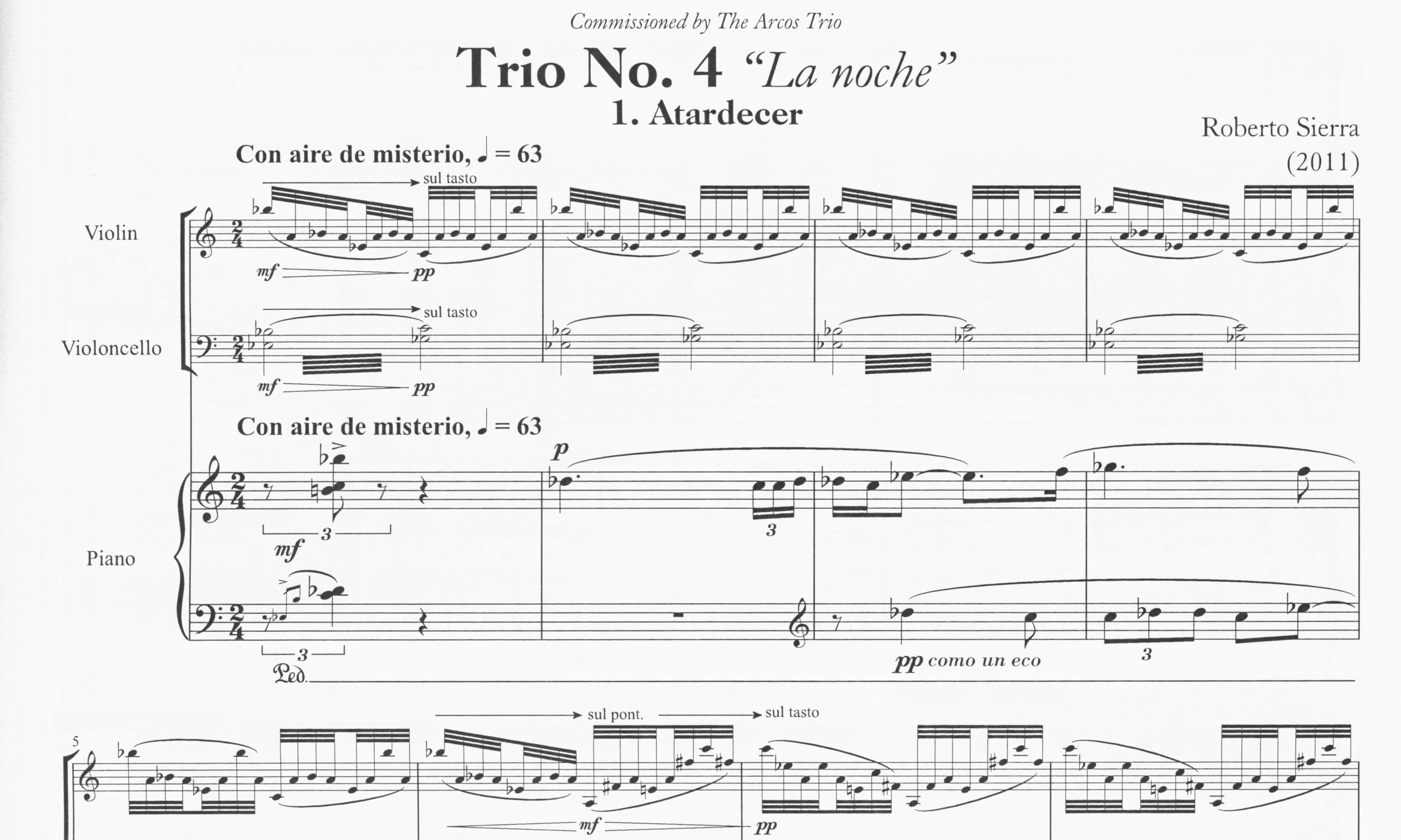 Trio No. 4 "La Noche" - Roberto Sierra