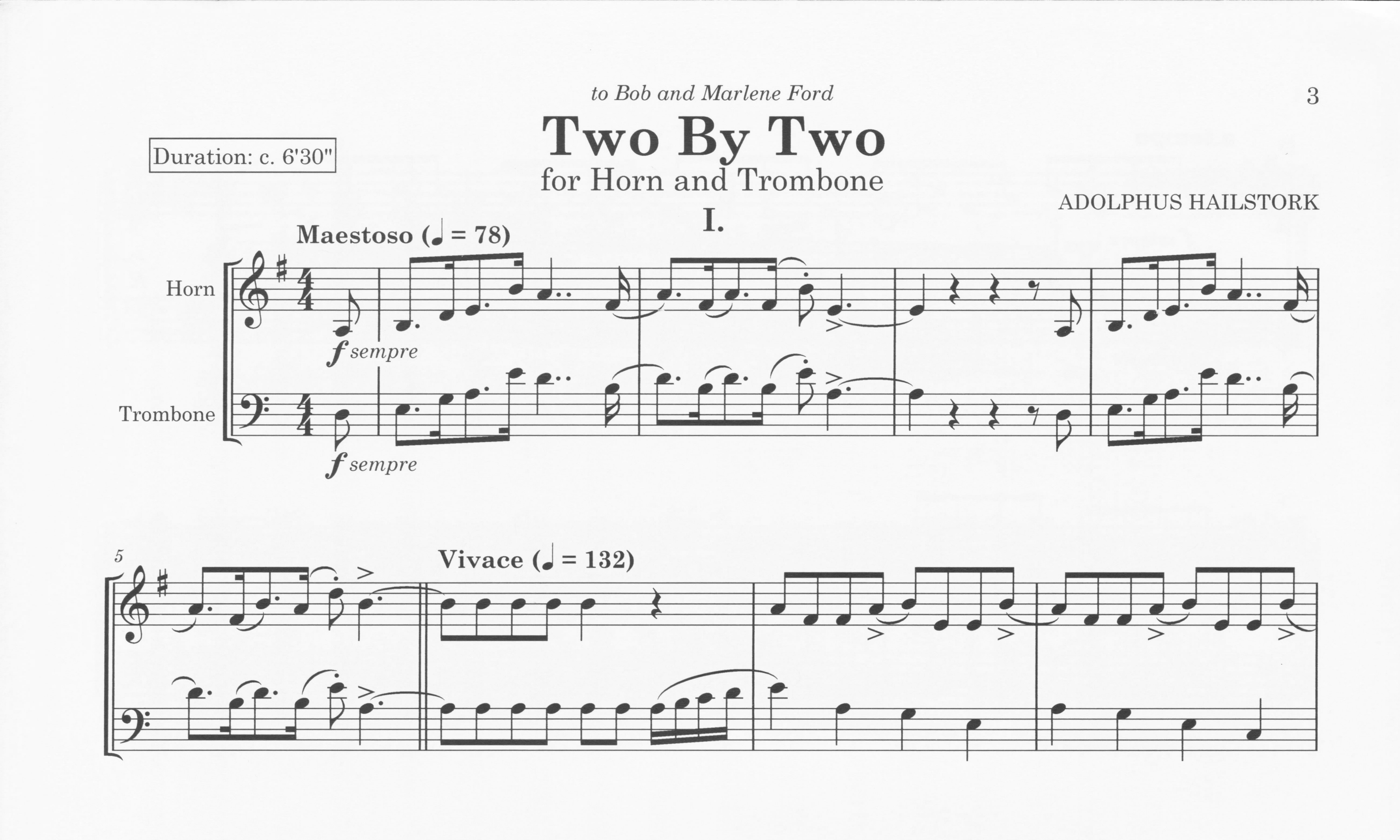 Two by Two - Adolphus Hailstork
