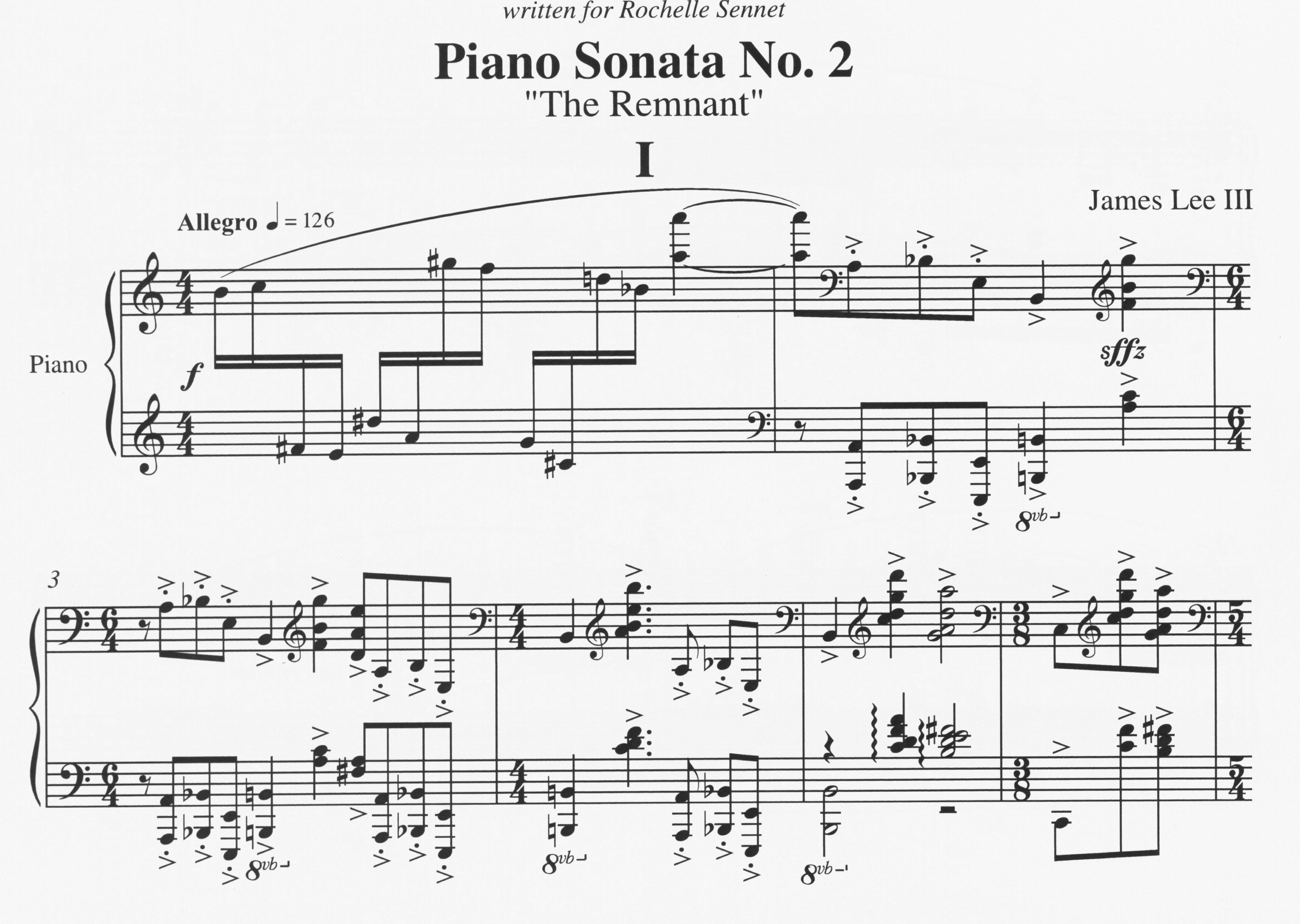 Piano Sonata No. 2: The Remnant - James Lee III
