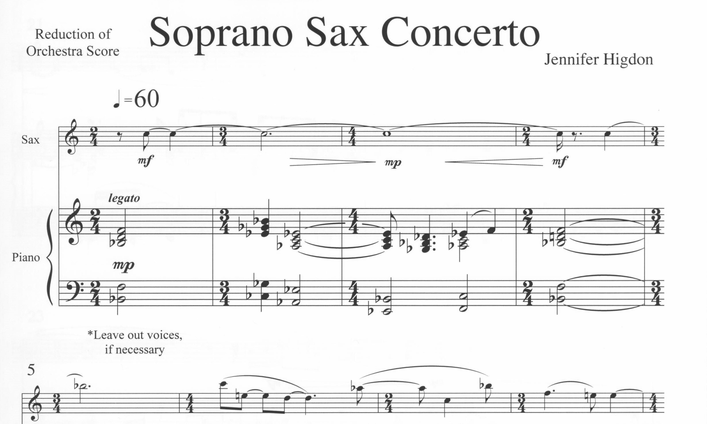 Soprano Sax Concerto - Jennifer Higdon
