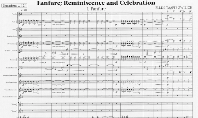 Fanfare; Reminiscence and Celebration - Ellen Taaffe Zwilich