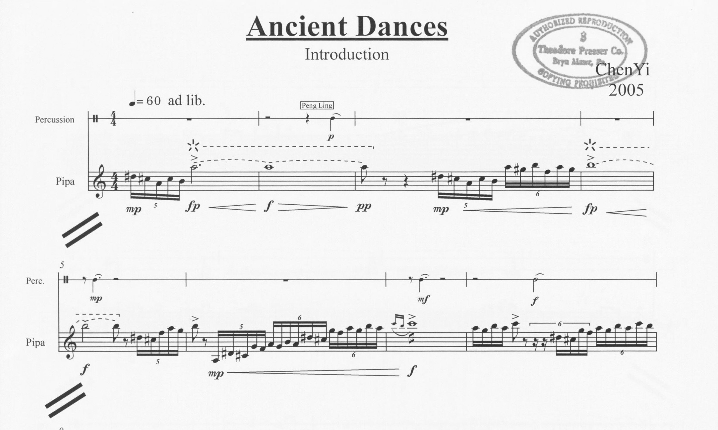 First page of Ancient Dances