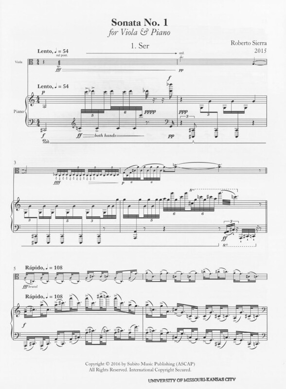 Sonata No. 1 for Viola and Piano - Roberto Sierra