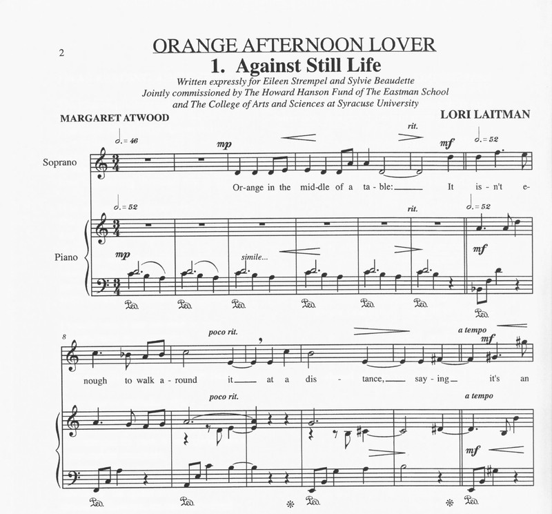 Orange Afternoon Lover - Lori Laitman