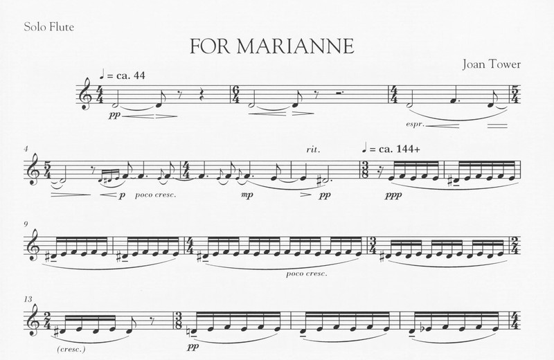 For Marianne - Joan Tower