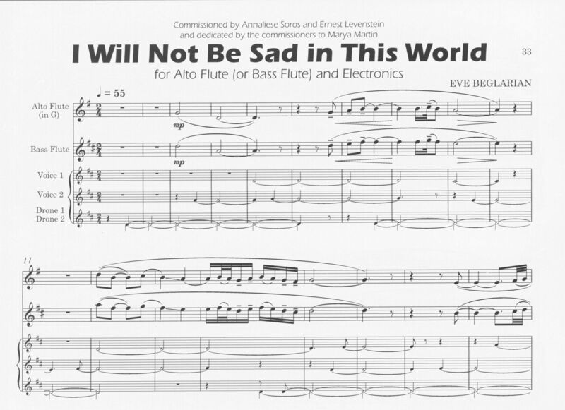 I Will Not Be Sad in this World - Eve Beglarian