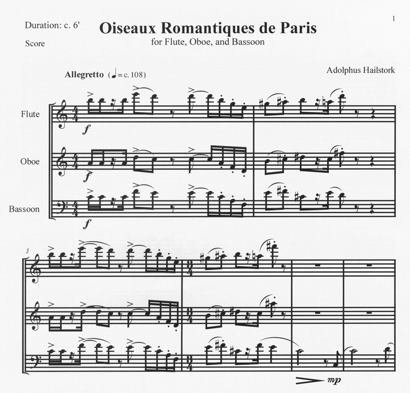 Oiseaux Romantiques de Paris - Adolphus Hailstork