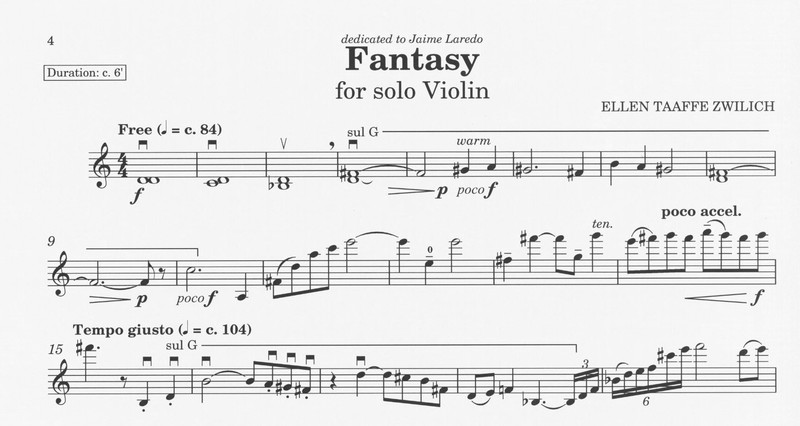 Fantasy for Solo Violin - Ellen Taaffe Zwilich