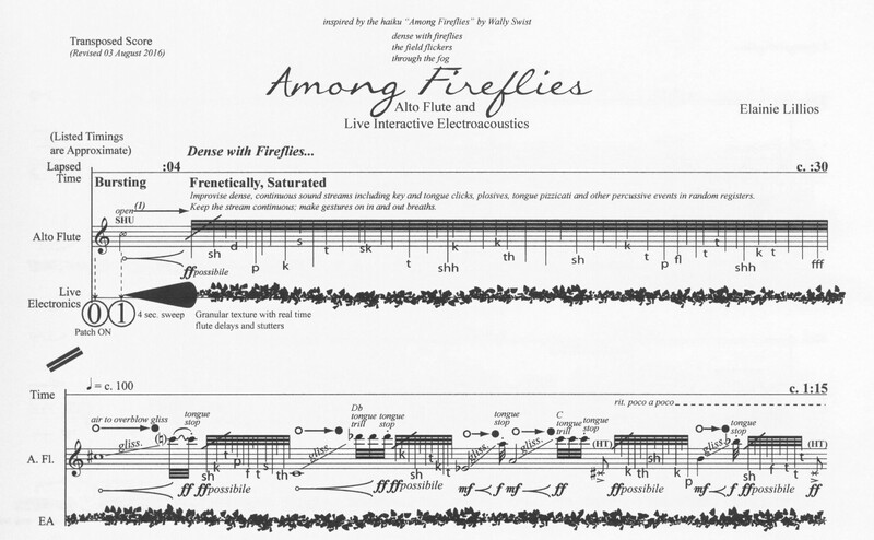 Among Fireflies for Alto Flute and Live, Interactive Electroacoustic - Elainie Lillios