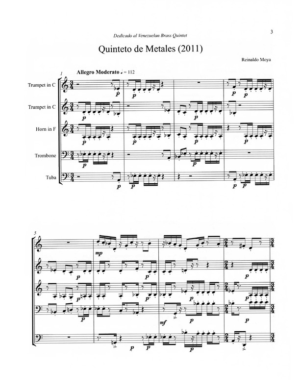 Moya, Reinaldo - Quinteto de Metales