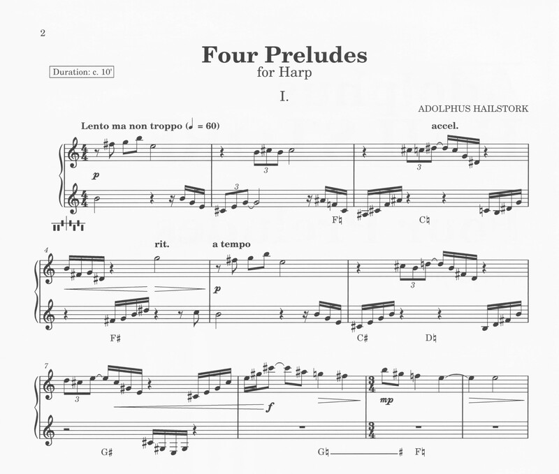Four Preludes for Harp - Adolphus Hailstork