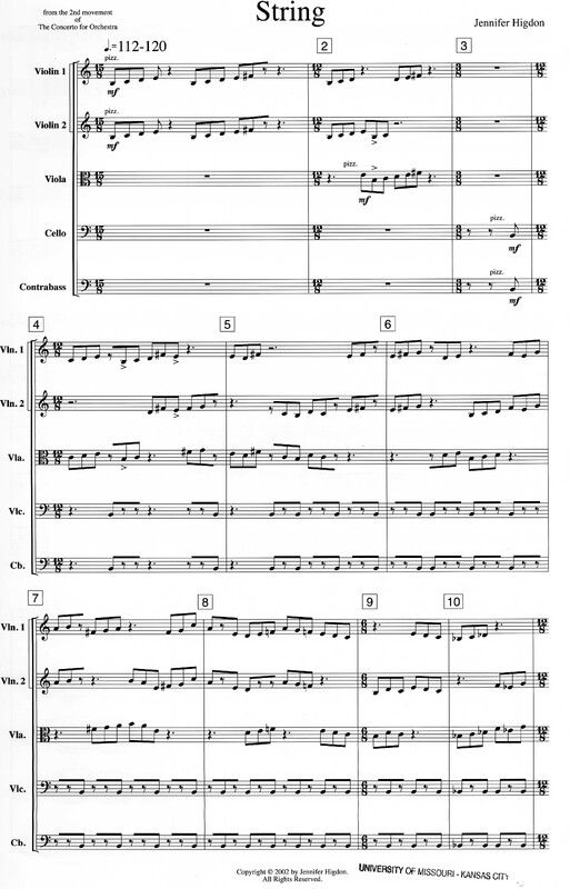 String : from the 2nd movement of The concerto for orchestra