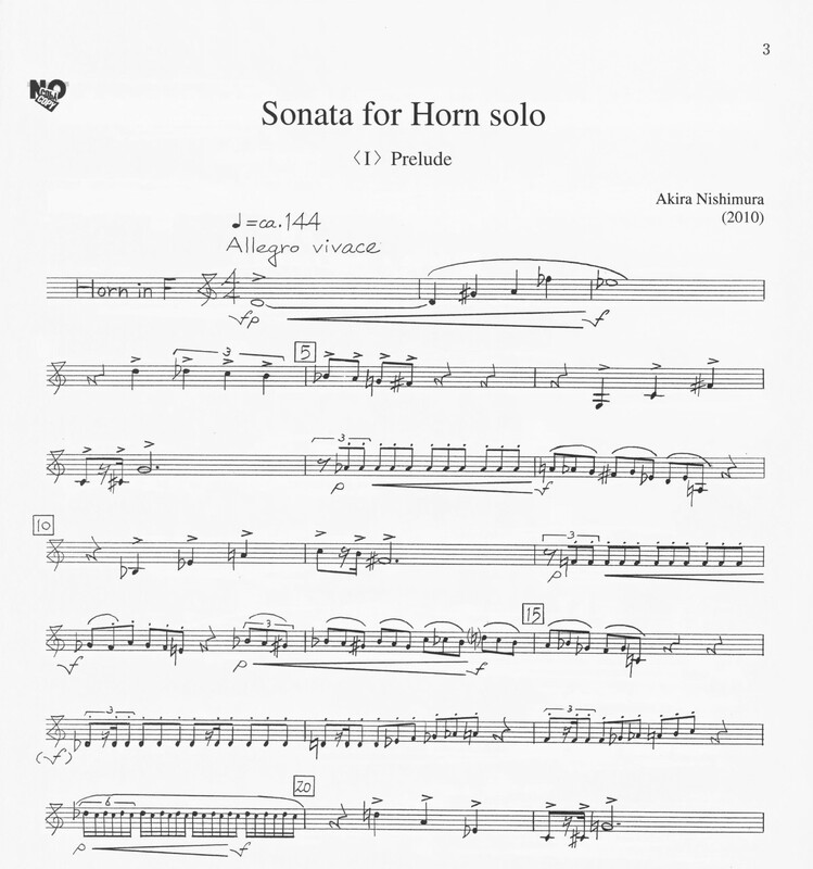 Sonata for Horn Solo -Akira Nishimura