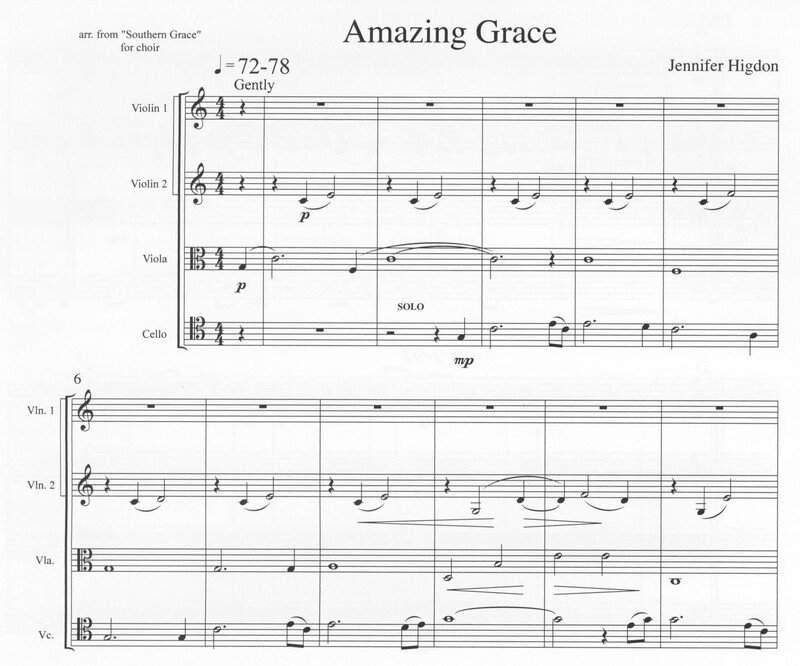 Amazing Grace for String Quartet - Jennifer Higdon