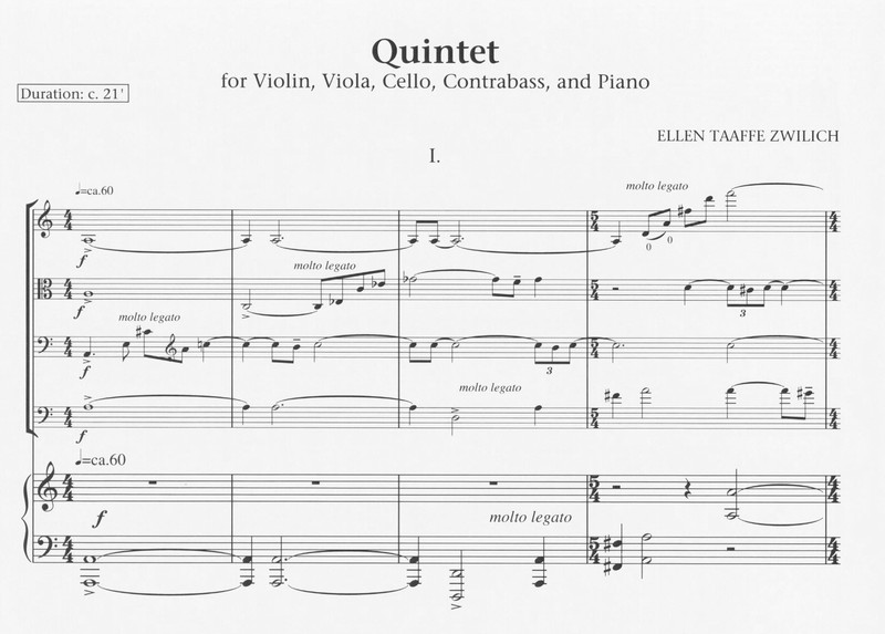 Quintet for Strings and Piano - Zwilich
